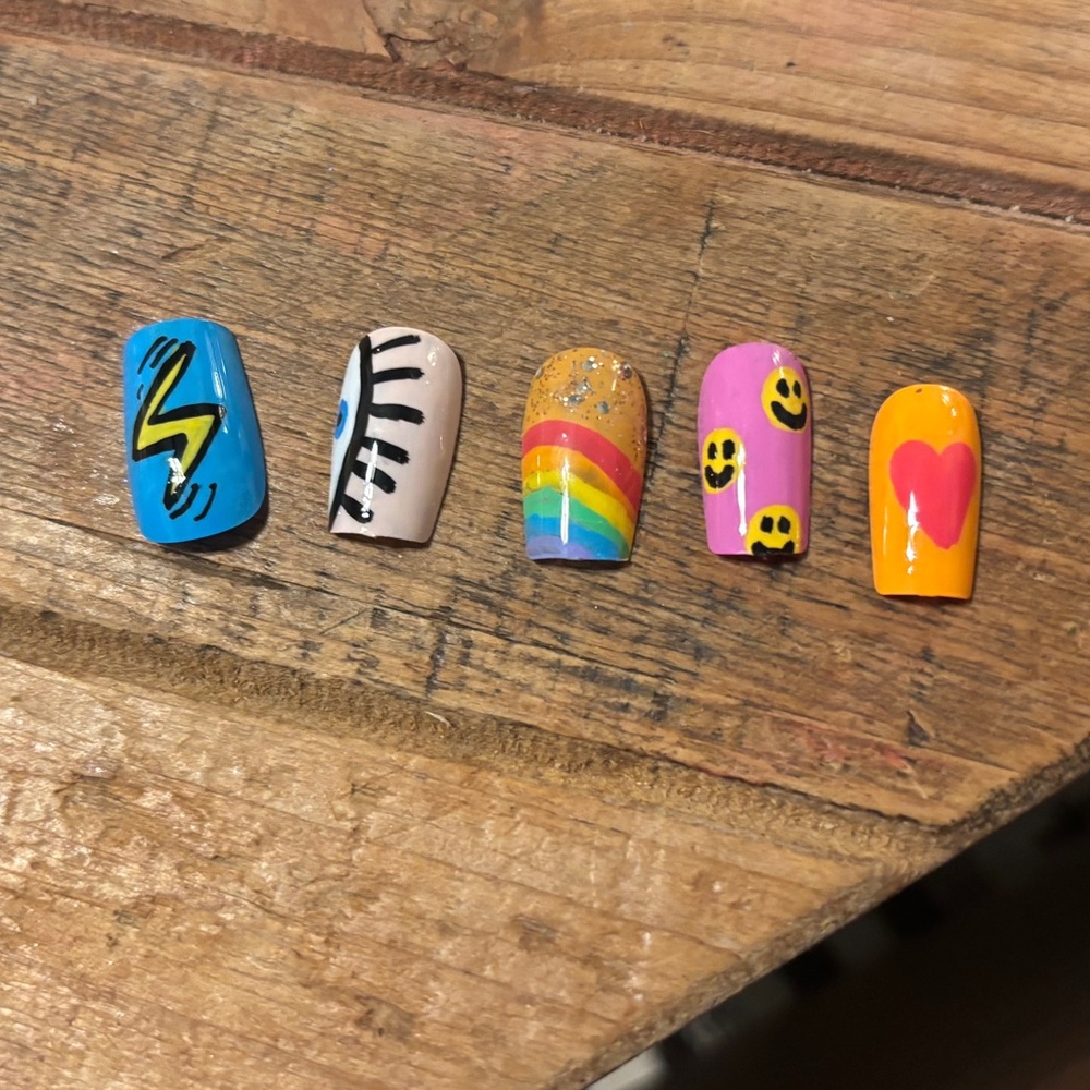 Colorful Nail Art Set with Fun Designs